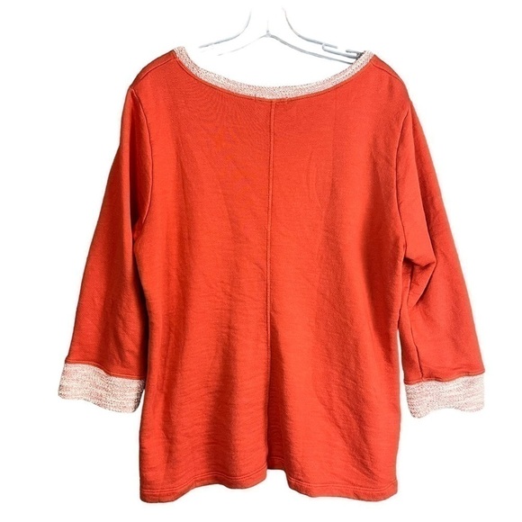 Fresh Produce Sweatshirt Medium Pullover Wide Neck Orange EUC - Picture 3 of 7